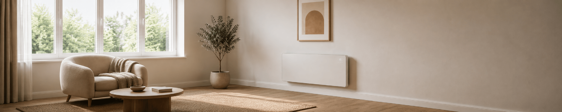 Radiateur électrique design installé par Idano dans un salon à Paris